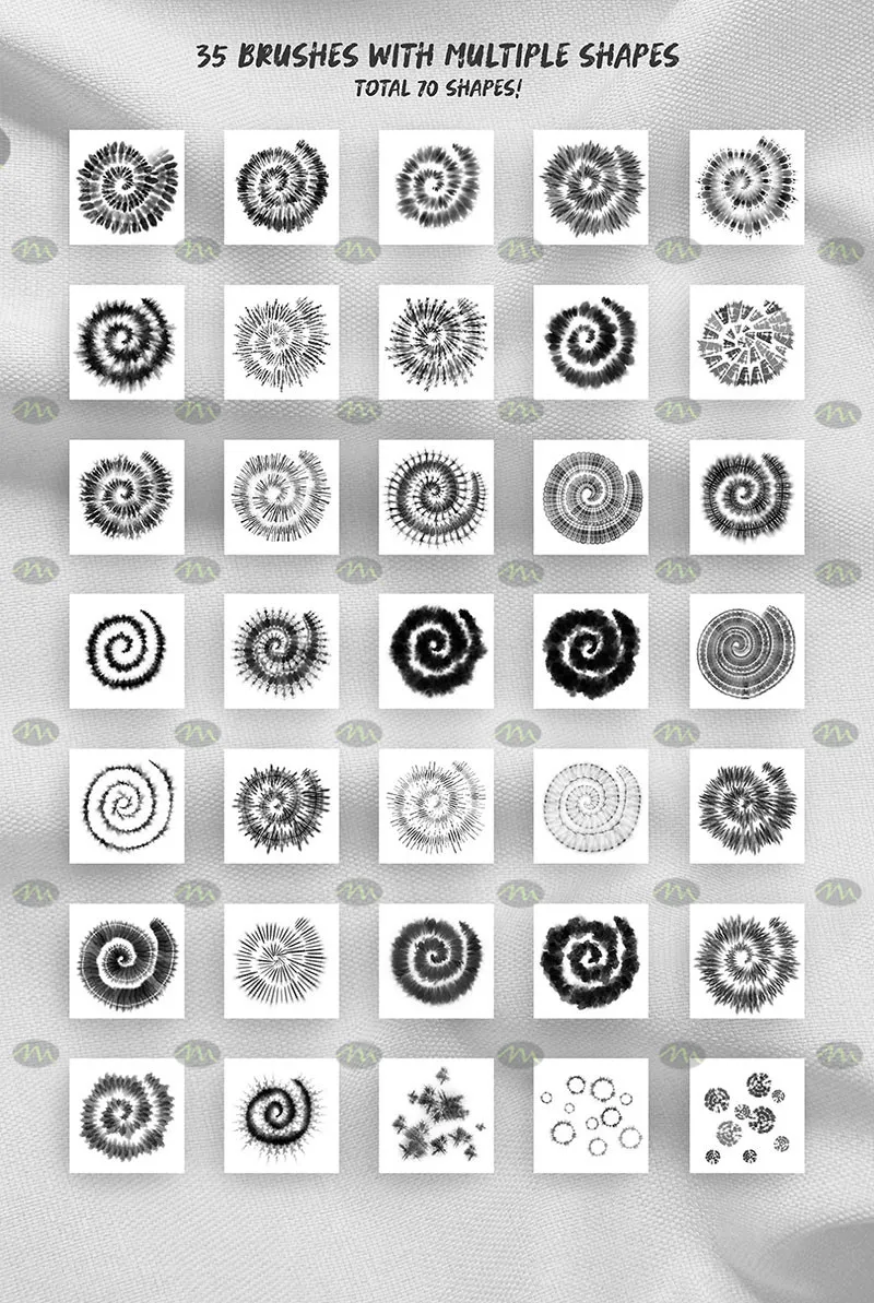 35个扎染图案｜Procreate笔刷详情图 9