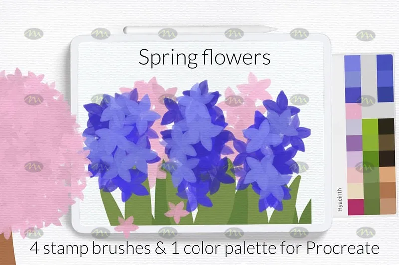 4个花朵图案|Procreate笔刷详情图 10