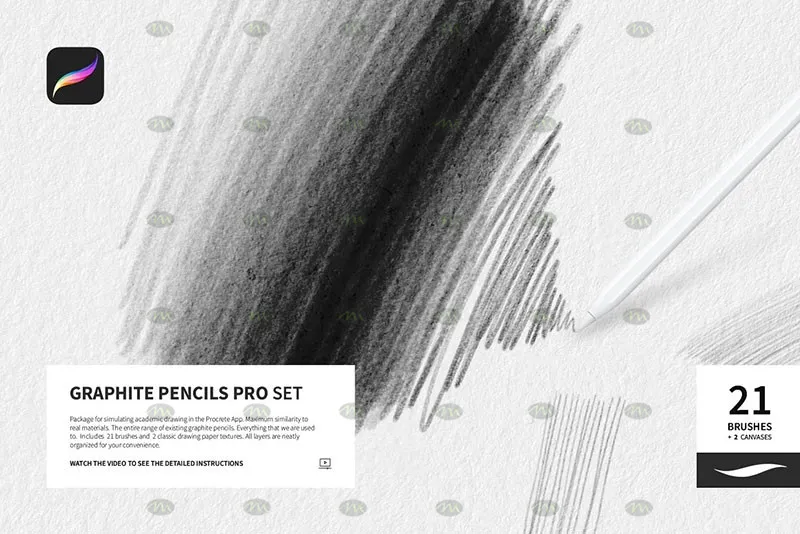 21个速写素描铅笔｜Procreate笔刷详情图 12