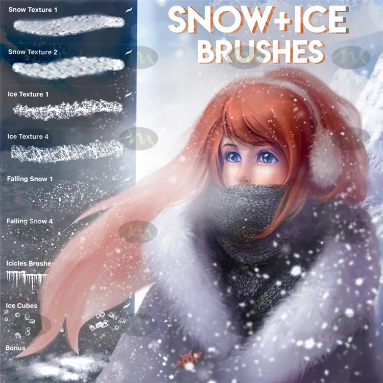 11个冬天雪花｜Procreate笔刷详情图 6