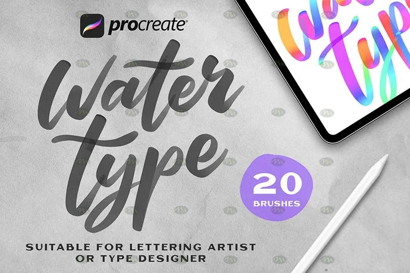 20个水彩效果手写字｜Procreate笔刷详情图 15