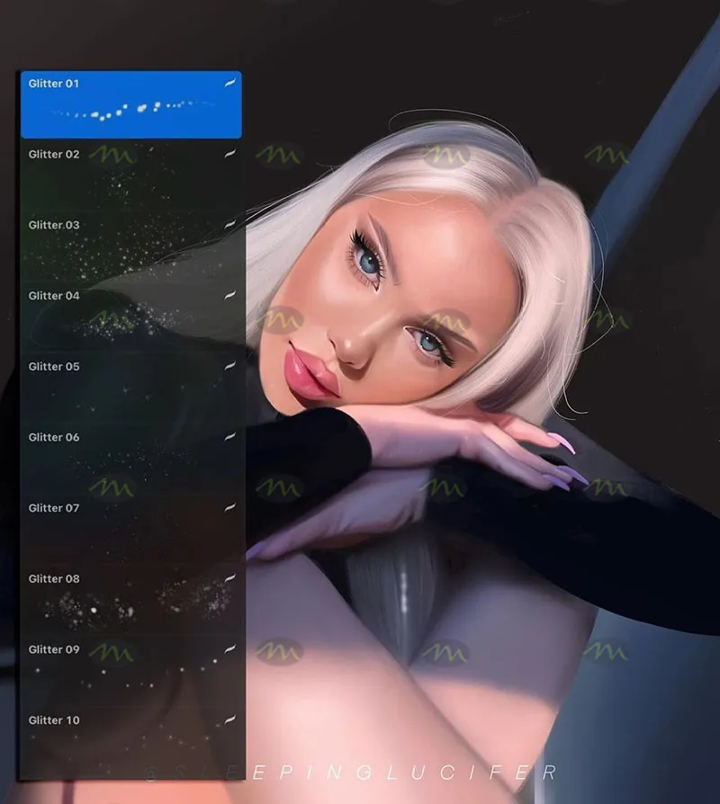 800个时尚美妆｜Procreate笔刷详情图 9