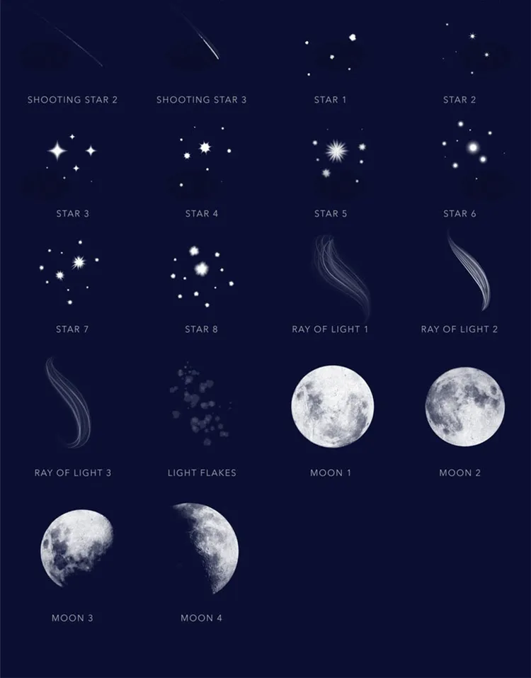 银河系外太空梦幻星云星轨月球｜Procreate笔刷详情图 10