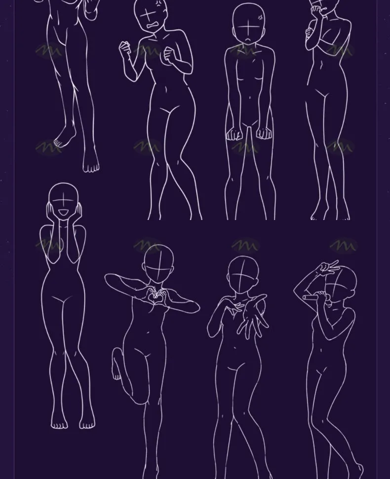 145个动漫少女线稿｜Procreate笔刷详情图 9