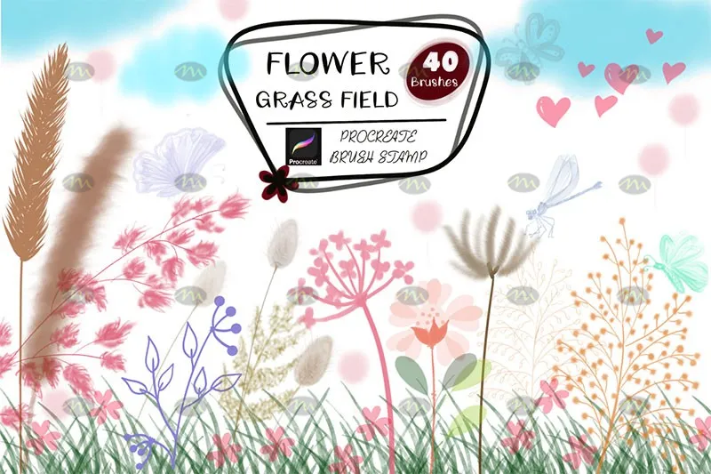 40个花草植物图章｜Procreate笔刷详情图 11