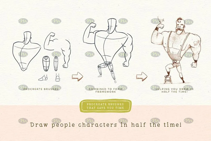 149个动漫人物辅助线｜Procreate笔刷详情图 7