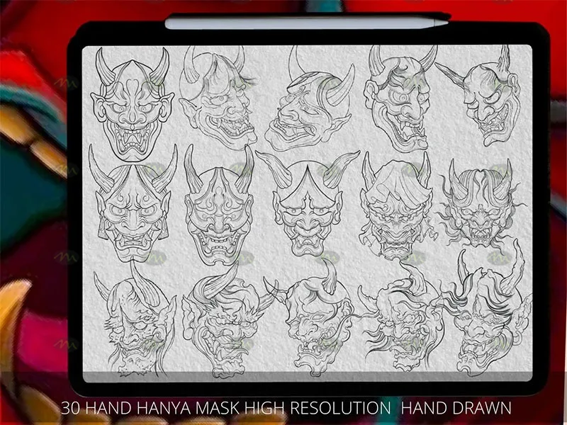 100个传统日式刺青图案｜Procreate笔刷详情图 12