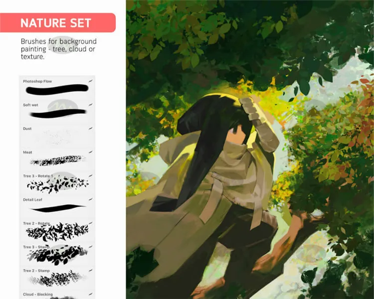 AUKA111泰国插画师日式漫画风格｜Procreate笔刷详情图 7