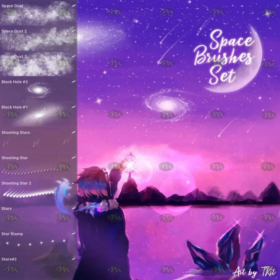 10个流星星空｜Procreate笔刷详情图 8