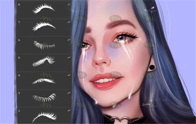 11个插画眼睫毛眉毛图案｜Procreate笔刷详情图 7