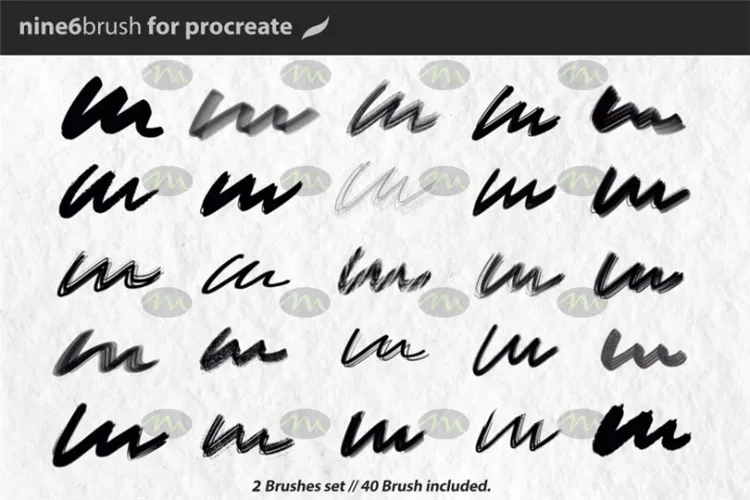 40个书法字母手写笔触连笔｜Procreate笔刷详情图 11