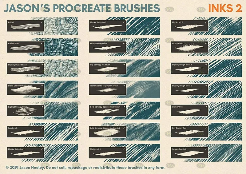 300个混合画笔｜Procreate笔刷详情图 8