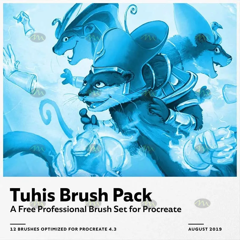 12个水墨油墨｜Procreate笔刷详情图 6