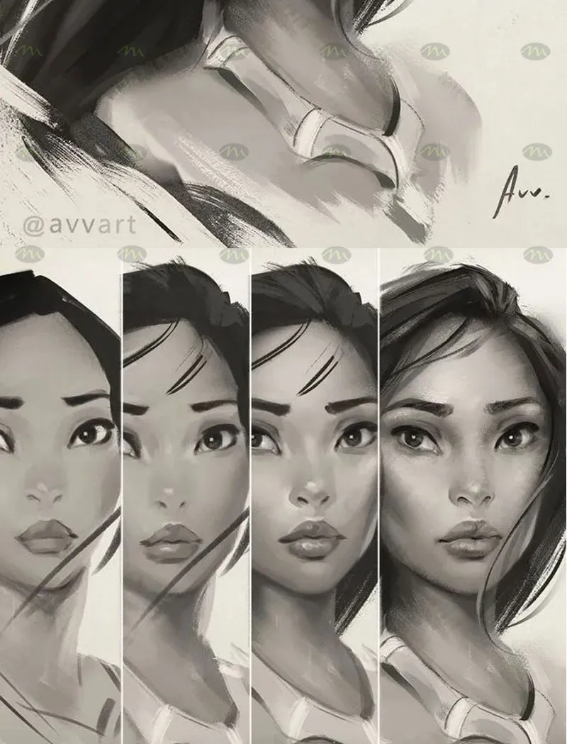 27个人像插画厚涂｜Procreate笔刷详情图 9