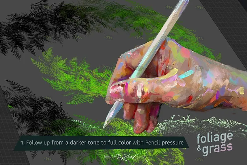 60个叶子和草丛｜Procreate笔刷详情图 7