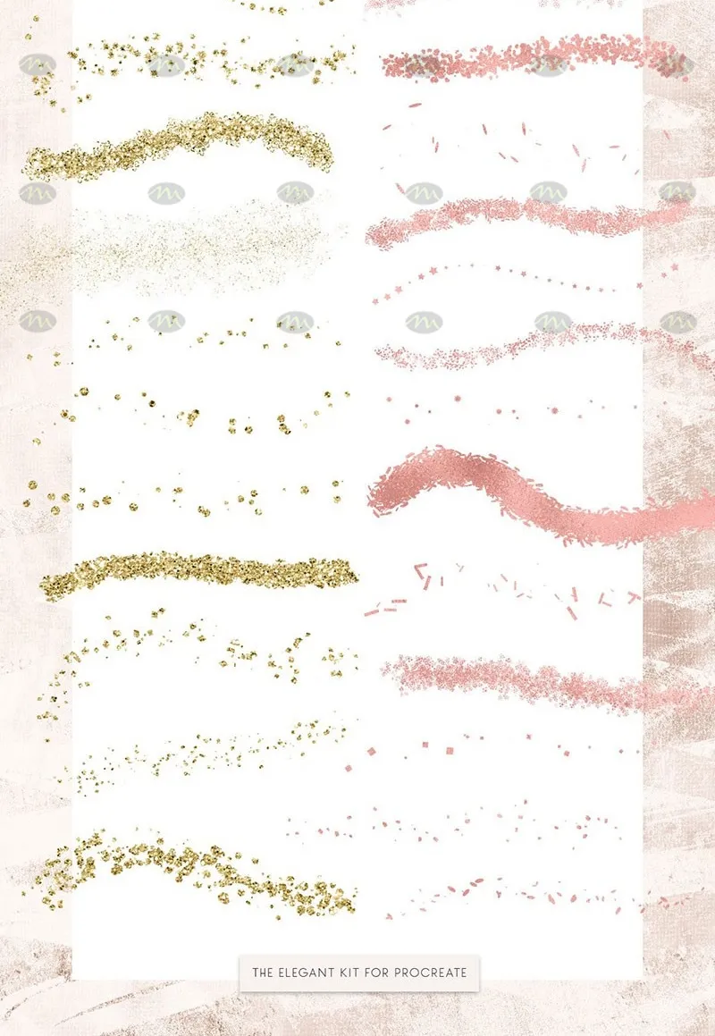 225个金粉金箔纹理｜Procreate笔刷详情图 11