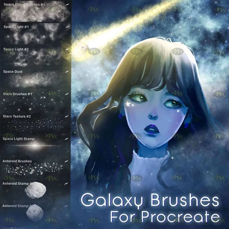 7个银河星空光效｜Procreate笔刷详情图 8