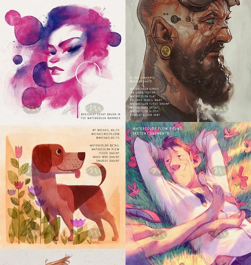 75个水彩插画｜Procreate笔刷详情图 8