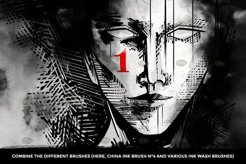 36个中国风水墨|Procreate笔刷详情图 7