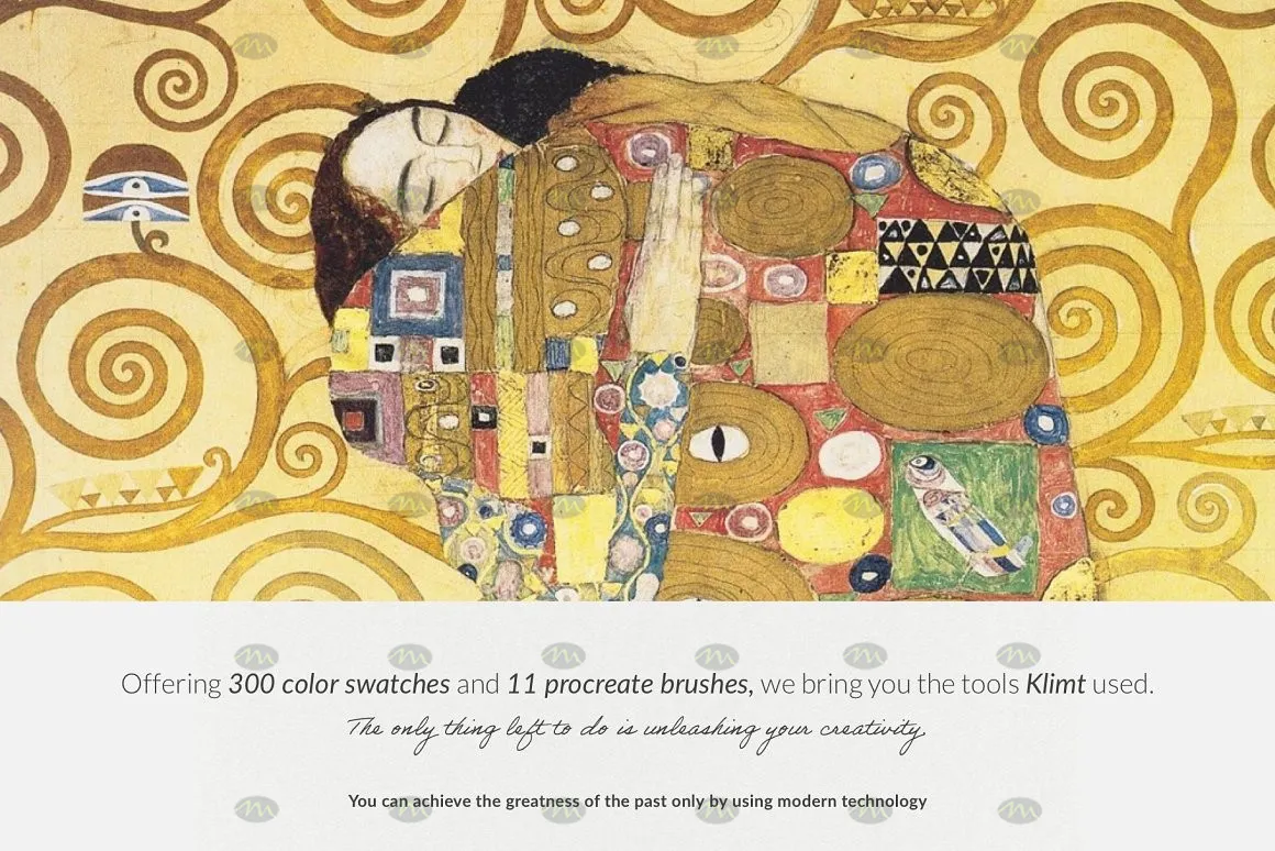 11个古斯塔夫·克里姆特水彩油画｜Procreate笔刷详情图 8