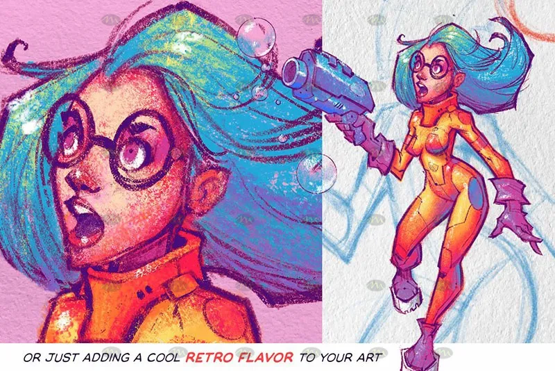 15个蜡笔油画棒｜Procreate笔刷详情图 9