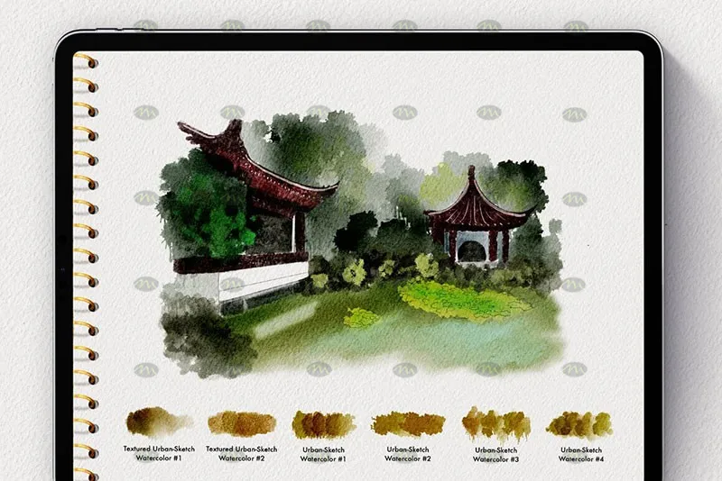 28个户外旅行水彩速写｜Procreate笔刷详情图 8