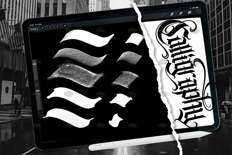 11个哥特式艺术字｜Procreate笔刷详情图 7
