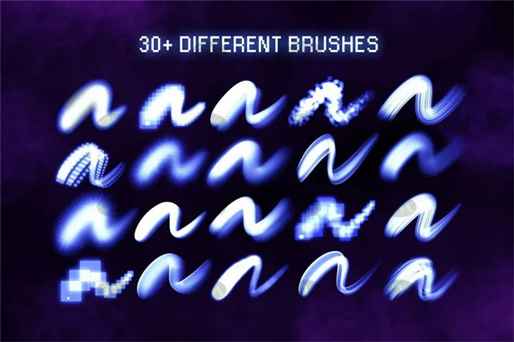30个霓虹灯手写发光字｜Procreate笔刷详情图 9