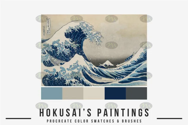 日本北斋浮世绘经典日式绘画包含｜Procreate笔刷详情图 7