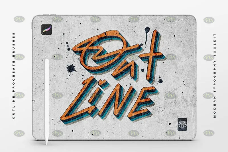 120个立体轮廓效果|Procreate笔刷详情图 16