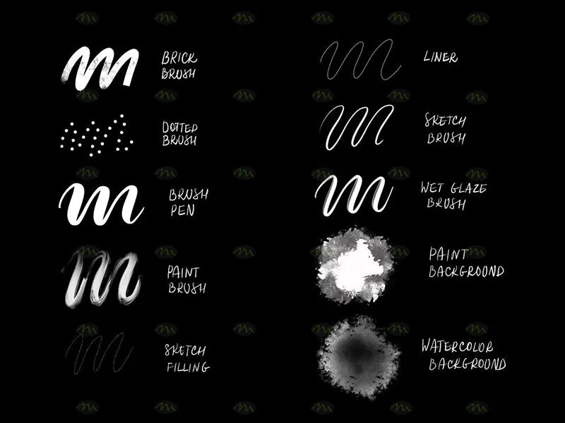 10个手写字体｜Procreate笔刷详情图 9