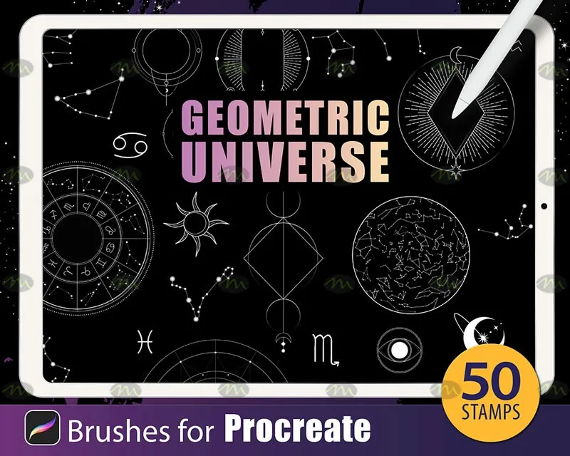 50个星座占卜几何图形｜Procreate笔刷详情图 14