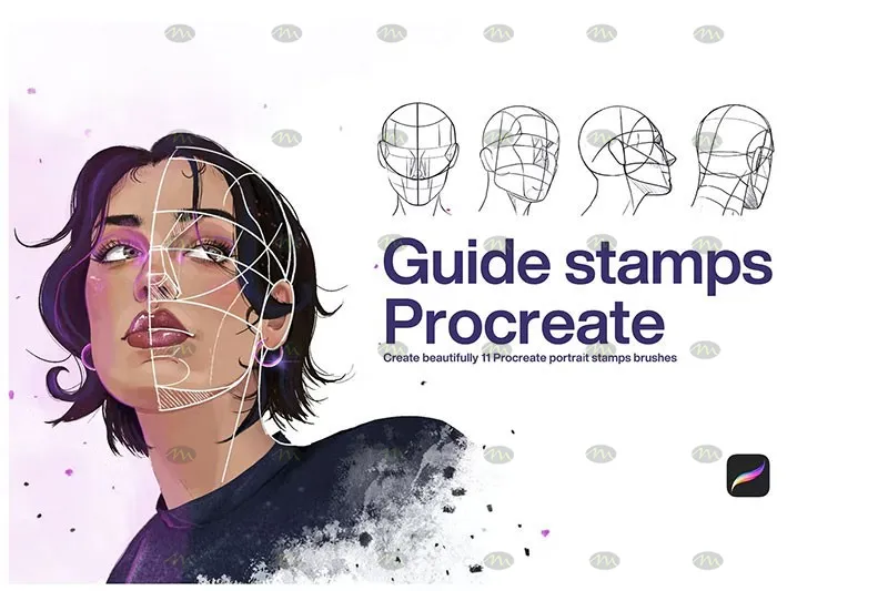 10个多视角人像辅助线｜Procreate笔刷详情图 11