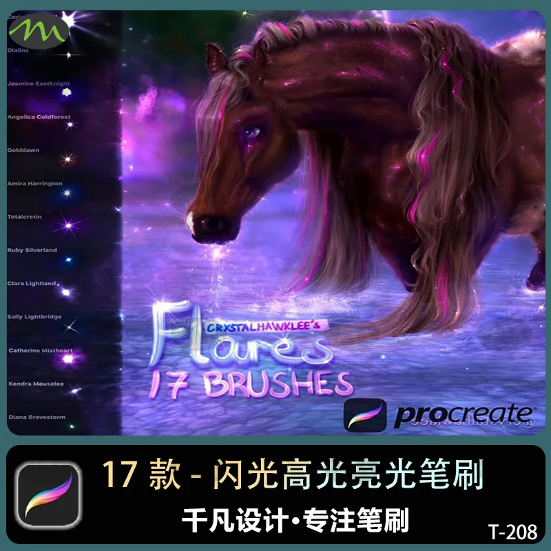 17个闪光高光亮光点｜Procreate笔刷