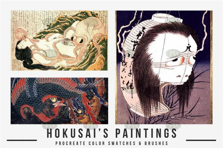 日本北斋浮世绘经典日式绘画包含｜Procreate笔刷详情图 9