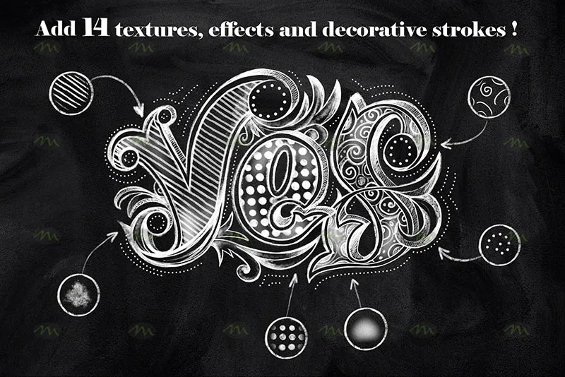 50个粉笔字效果｜Procreate笔刷详情图 9