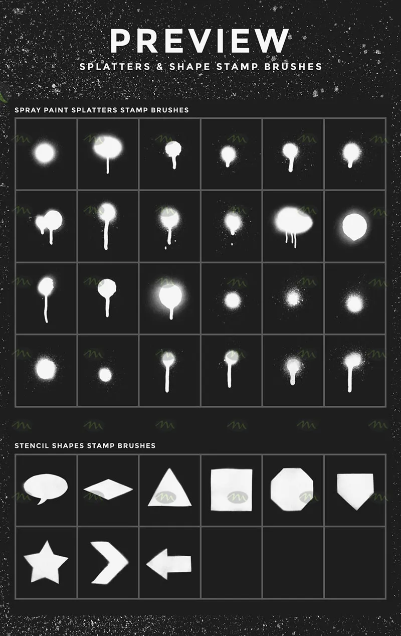 41个喷漆艺术套装｜Procreate笔刷详情图 12