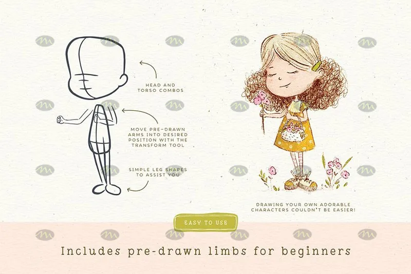 149个动漫人物辅助线｜Procreate笔刷详情图 9