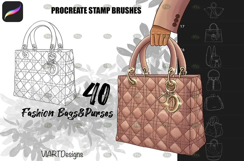 40个时尚手提包钱包｜Procreate笔刷详情图 11