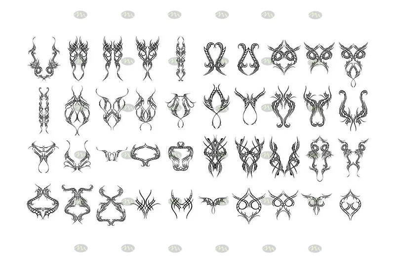 350个纹身刺青图案套装｜Procreate笔刷详情图 14