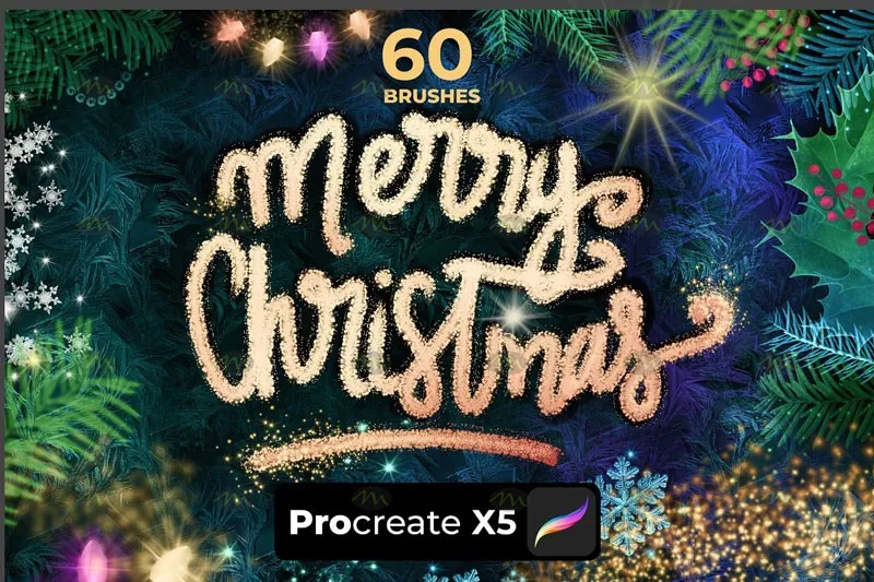 60个圣诞节装饰|Procreate笔刷详情图 15