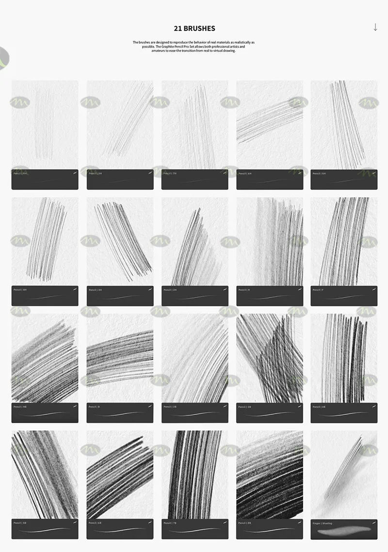 21个速写素描铅笔｜Procreate笔刷详情图 8