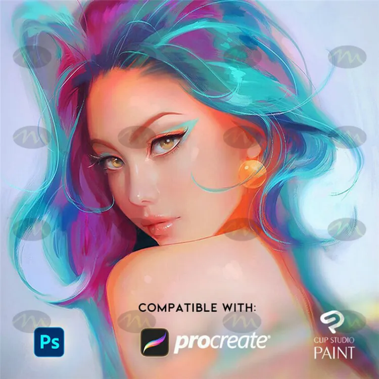 手绘水彩经典插画包与｜Procreate笔刷详情图 10