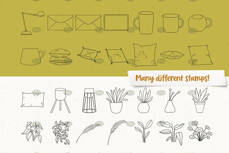 156个家具线描图｜Procreate笔刷详情图 12