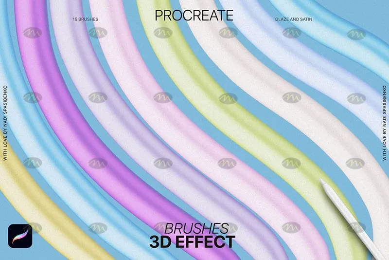 15个3D效果｜Procreate笔刷详情图 7