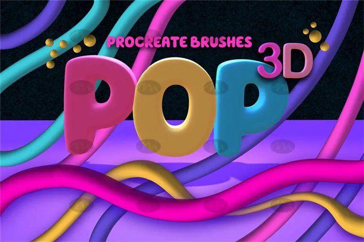 26个3d建模涂鸦立体o手绘｜Procreate笔刷详情图 8