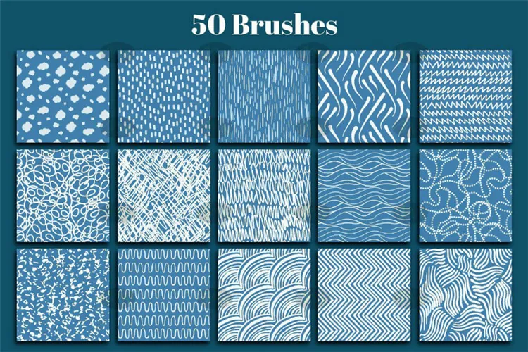 50个插画纹理点状波纹图案|Procreate笔刷详情图 6