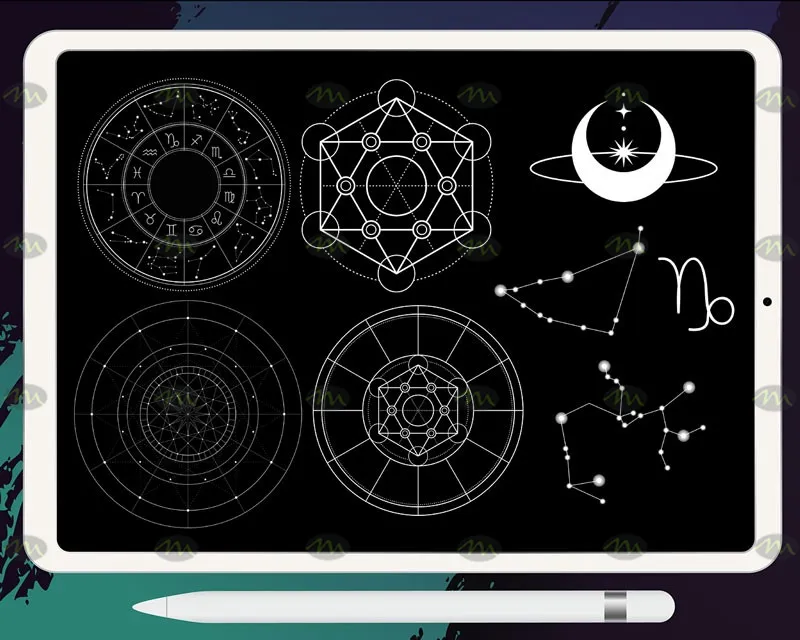 50个星座占卜几何图形｜Procreate笔刷详情图 9