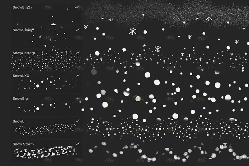16个雪花｜Procreate笔刷详情图 6