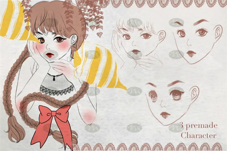 漫画人物肖像｜Procreate笔刷详情图 6